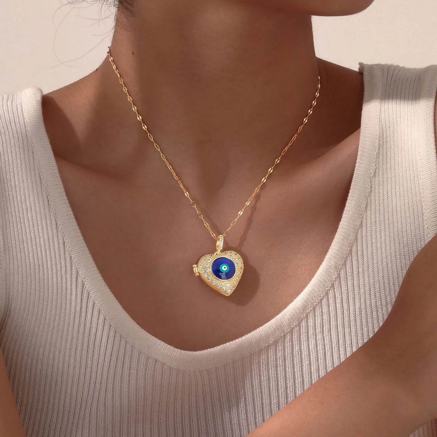 Evil Eye Women Zircon Photo Locket