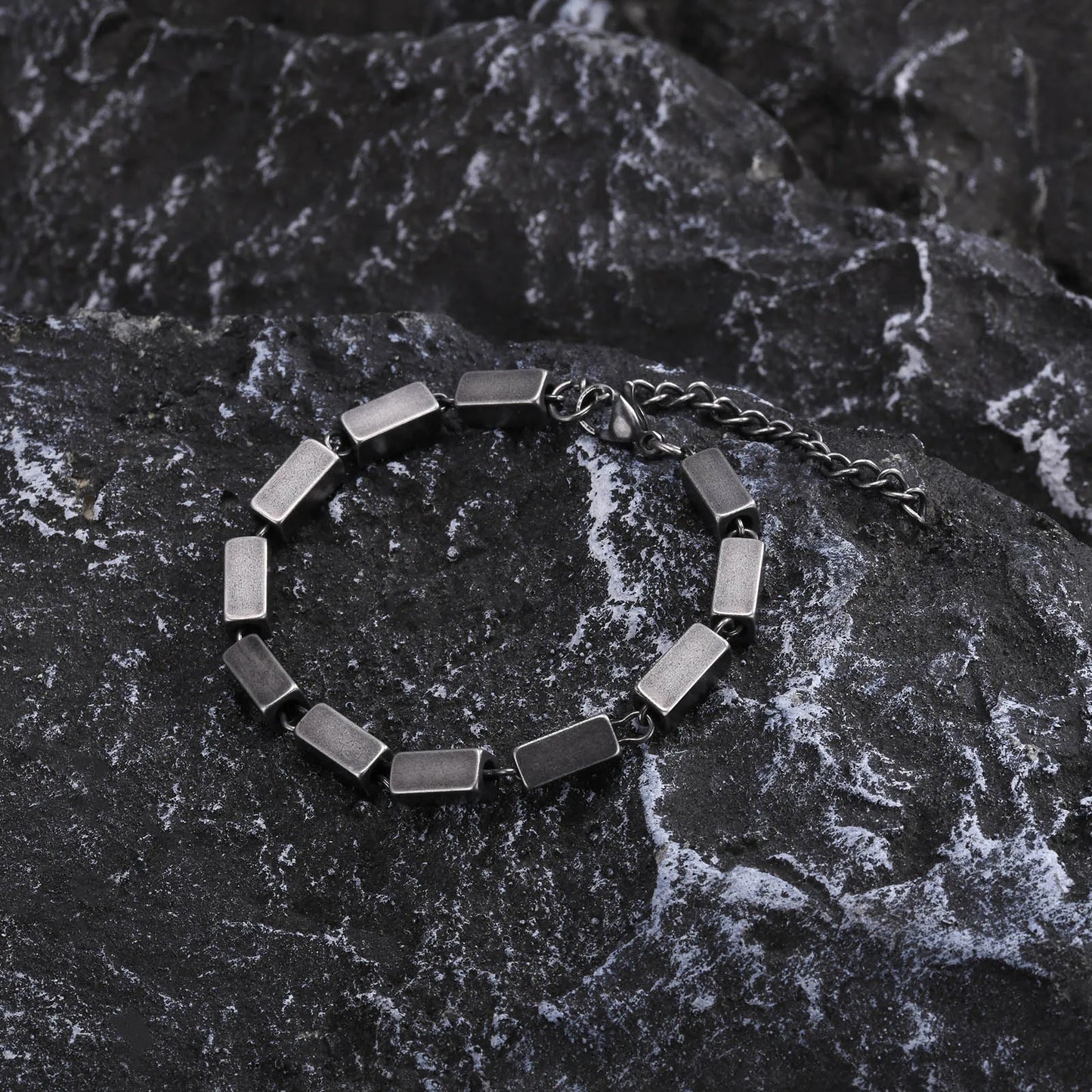 Silver Color Geometric Chain Bracelets for Men