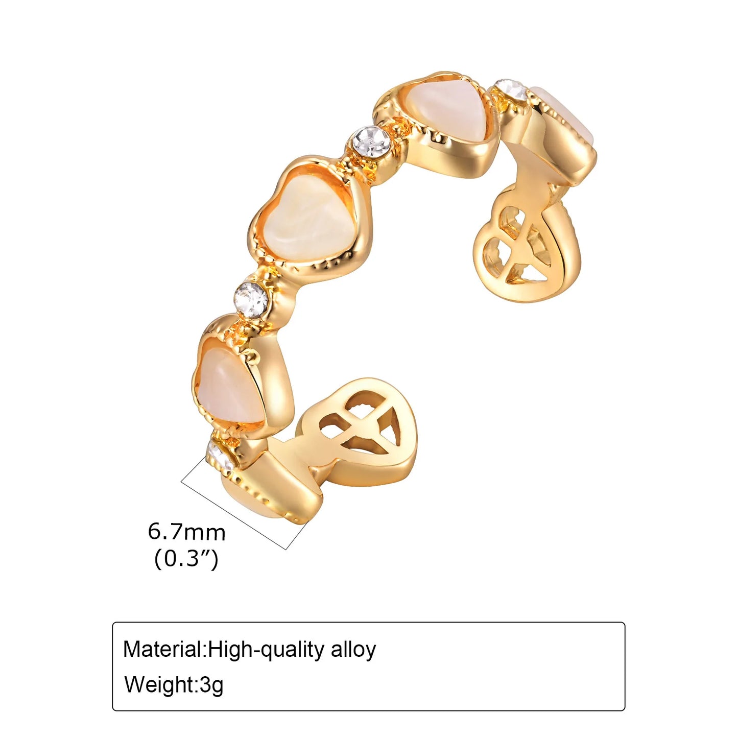 Dainty Love Heart Rings for Women