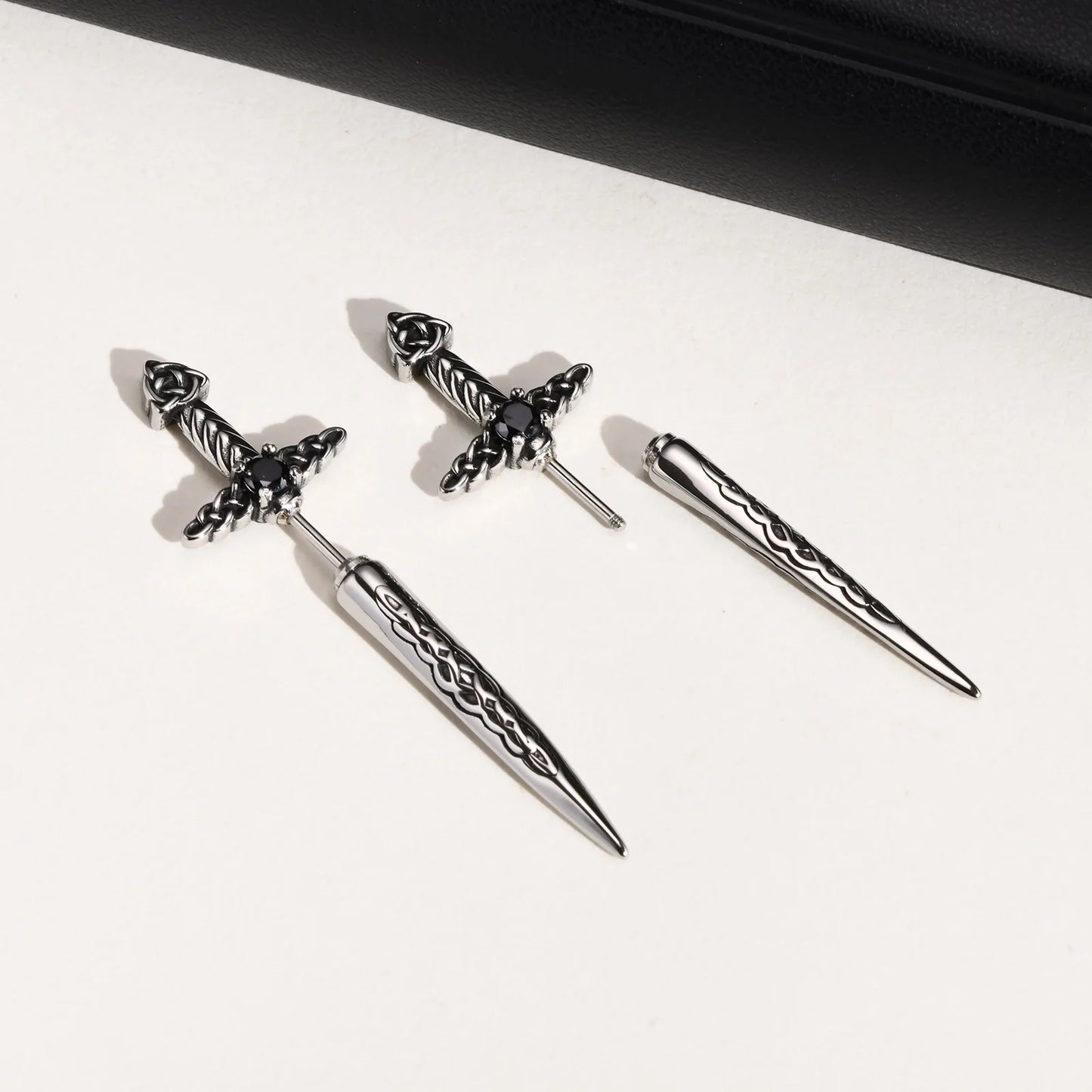 Rock Punk Sword Style Stud Earrings