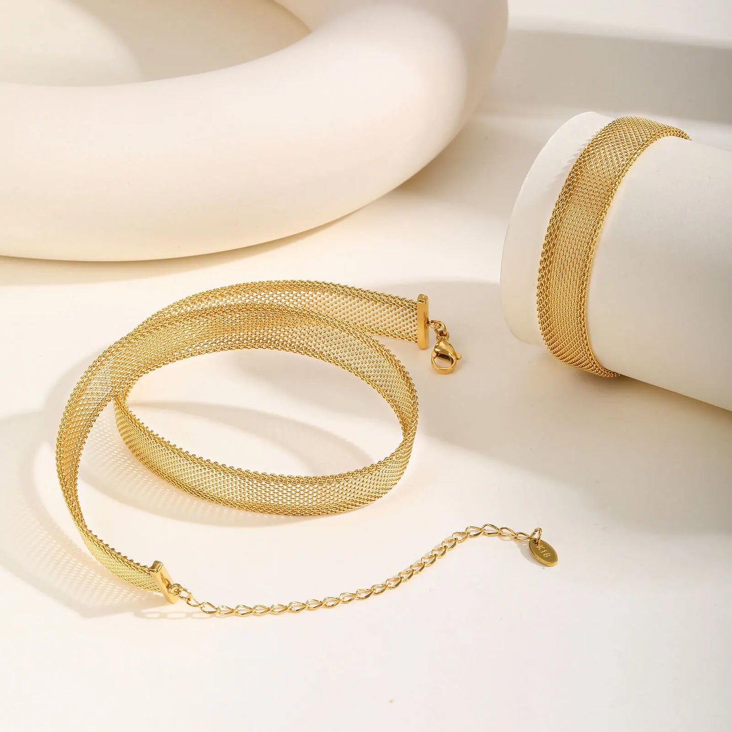 Stainless Steel Mesh Chain Bracelet Necklace