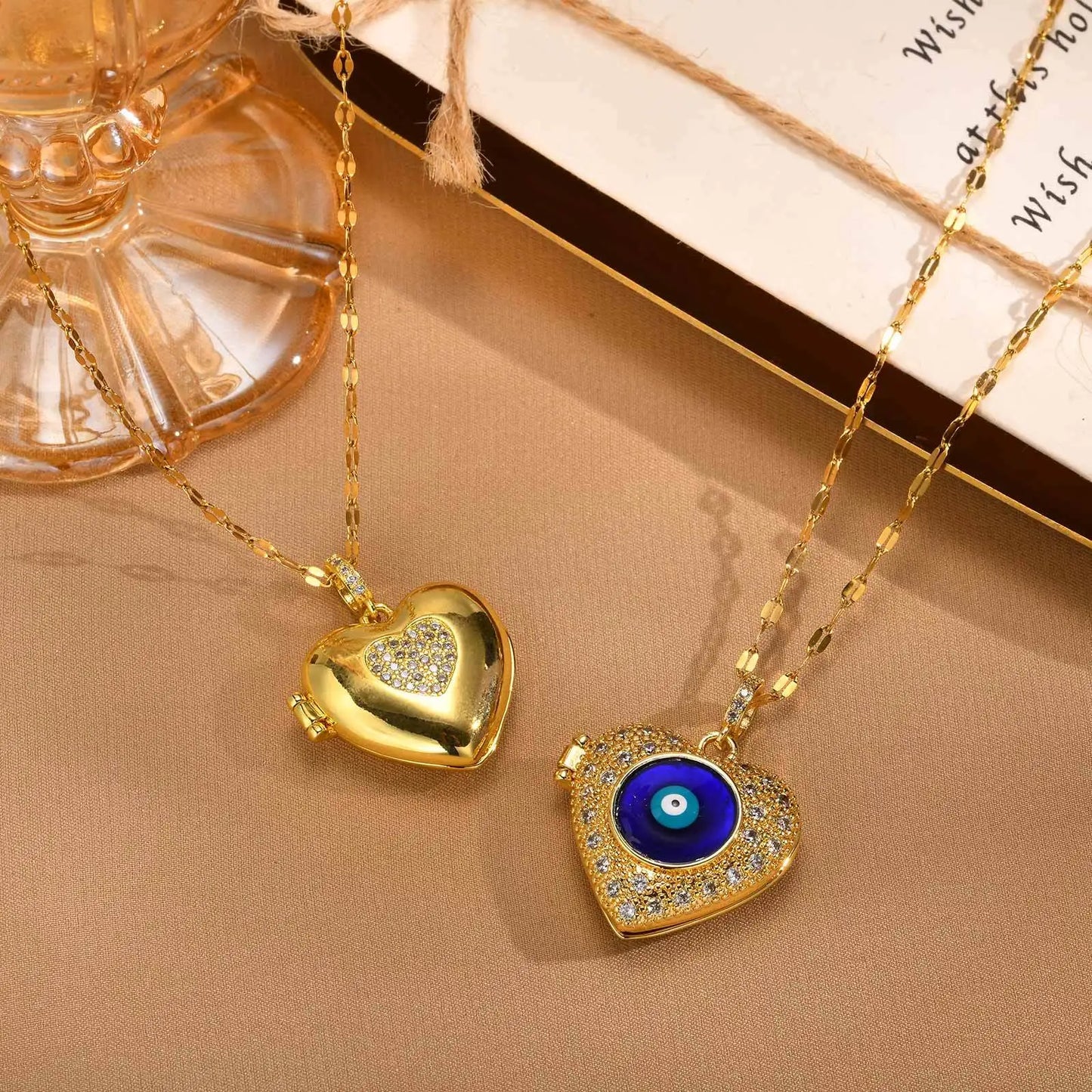 Evil Eye Women Zircon Photo Locket