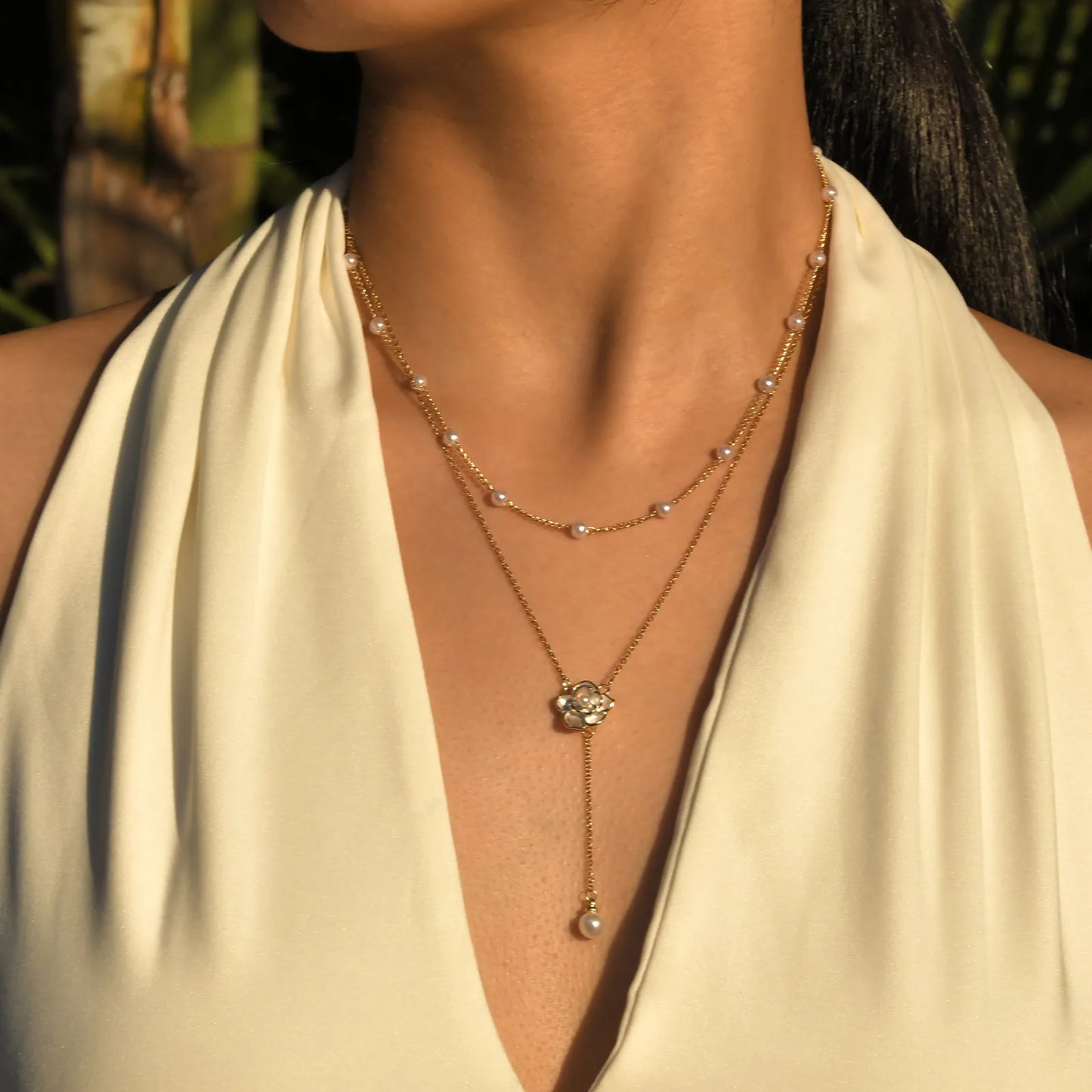 Elegant Simulated Pearl Beads Chain Necklaces