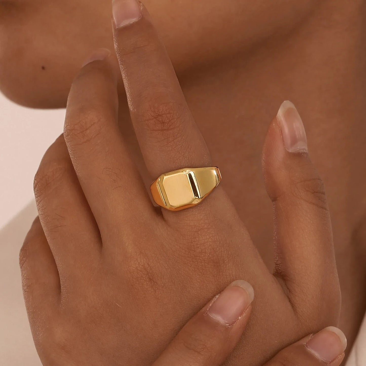 Personalized Square Top Signet Ring