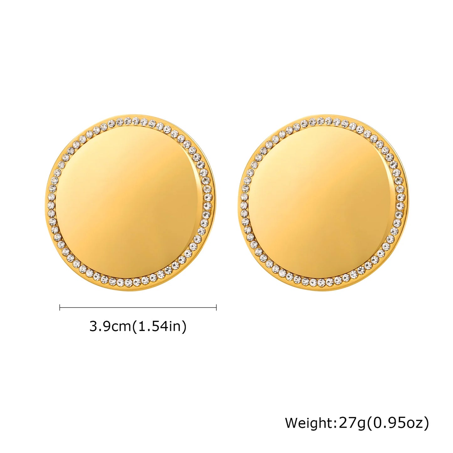 Chunky Earrings Cubic Zirconia Inlay For Women