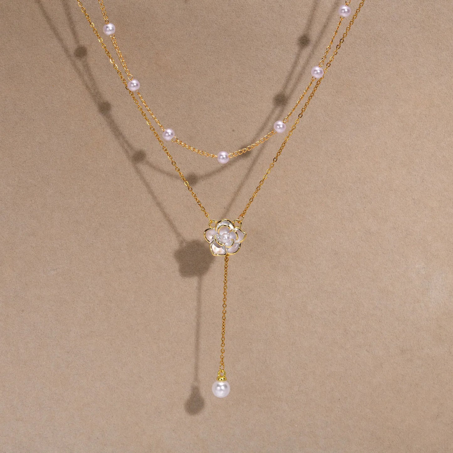 Elegant Simulated Pearl Beads Chain Necklaces