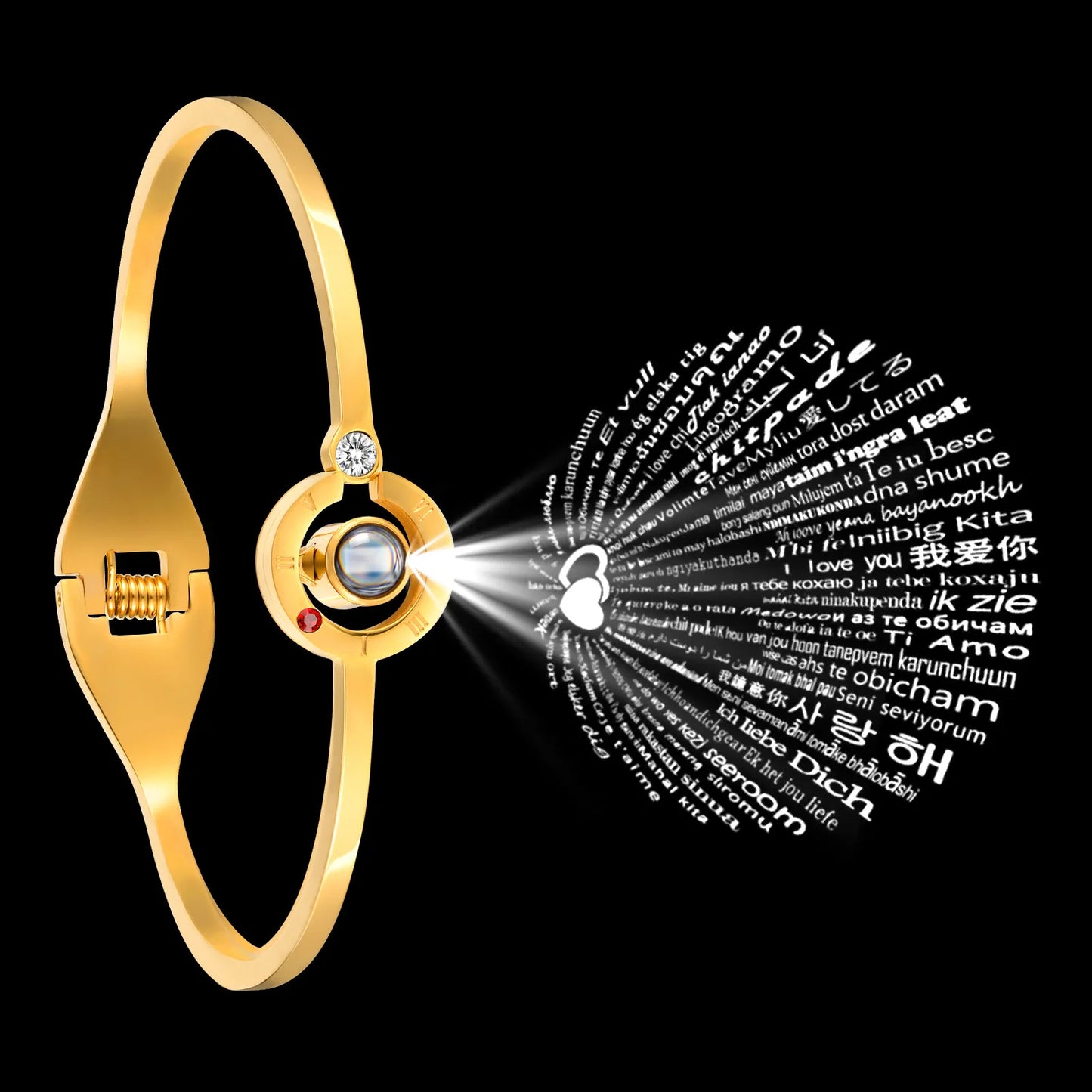 I Love You 100 Languages Projective Bangle