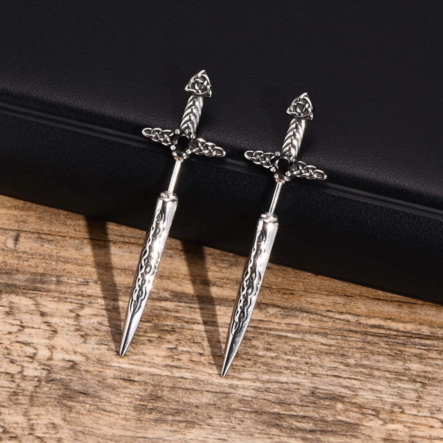 Rock Punk Sword Style Stud Earrings