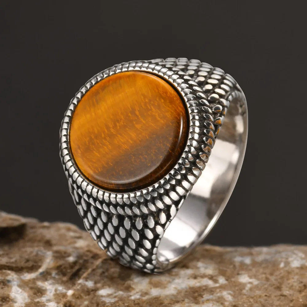 Dragon Scales Textured Signet Ring