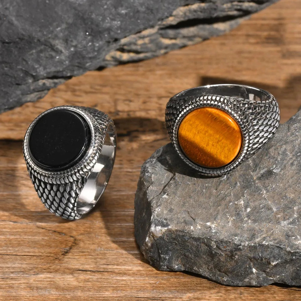 Dragon Scales Textured Signet Ring