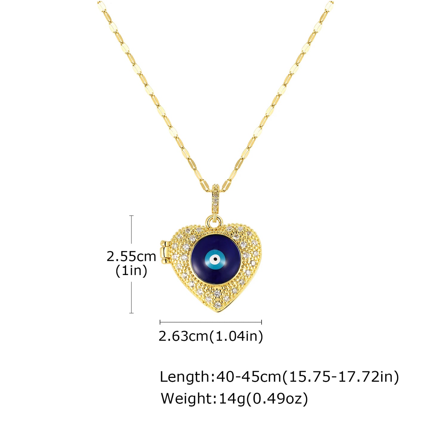 Evil Eye Women Zircon Photo Locket