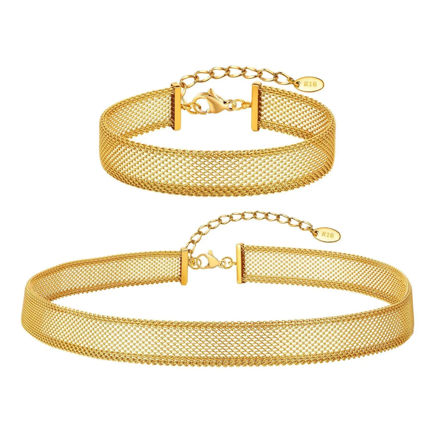 Stainless Steel Mesh Chain Bracelet Necklace