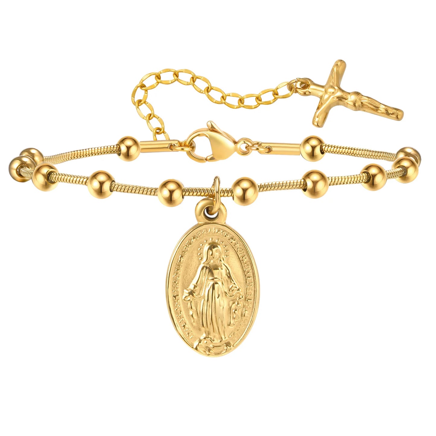 Cross and Virgin Mary Prayer Bracelets