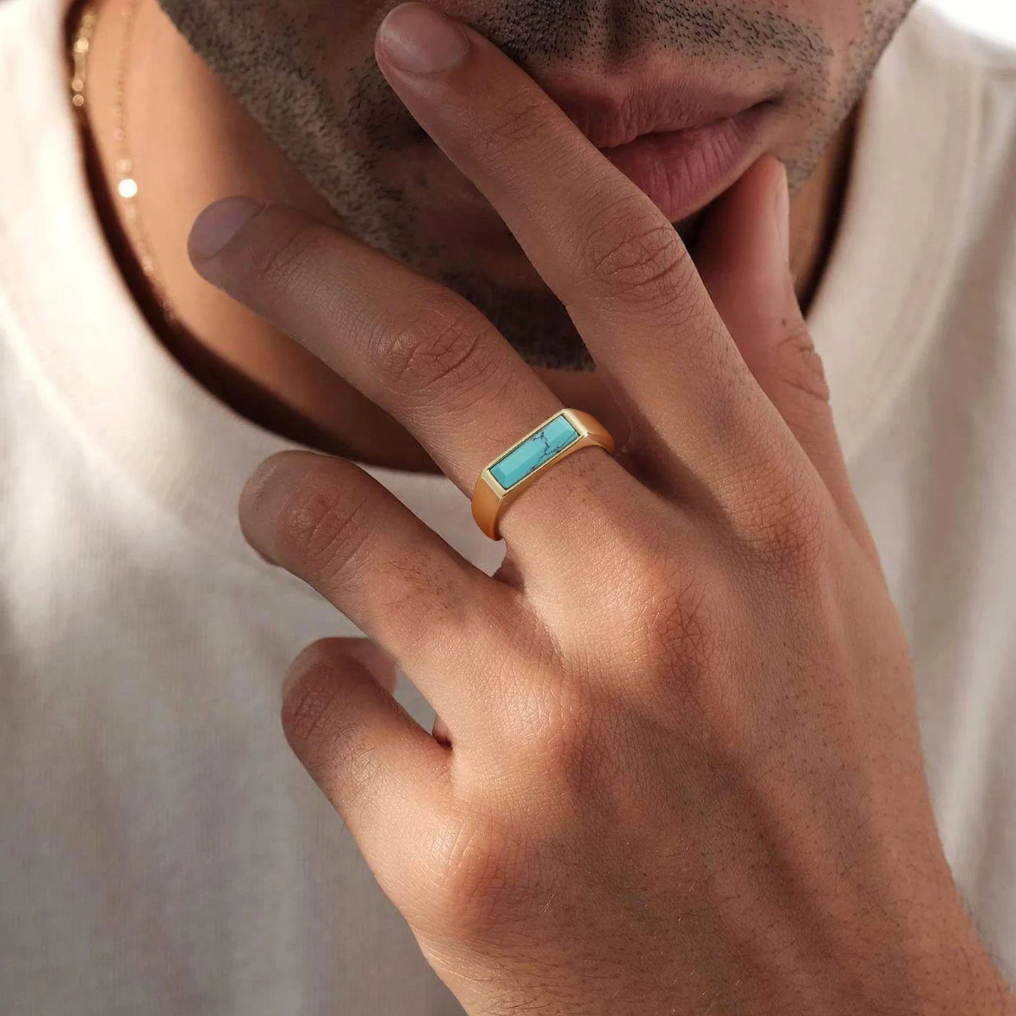 Natural Stone Signet Ring