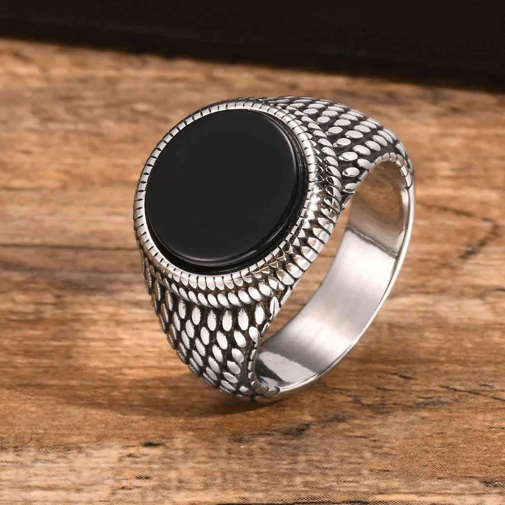 Dragon Scales Textured Signet Ring