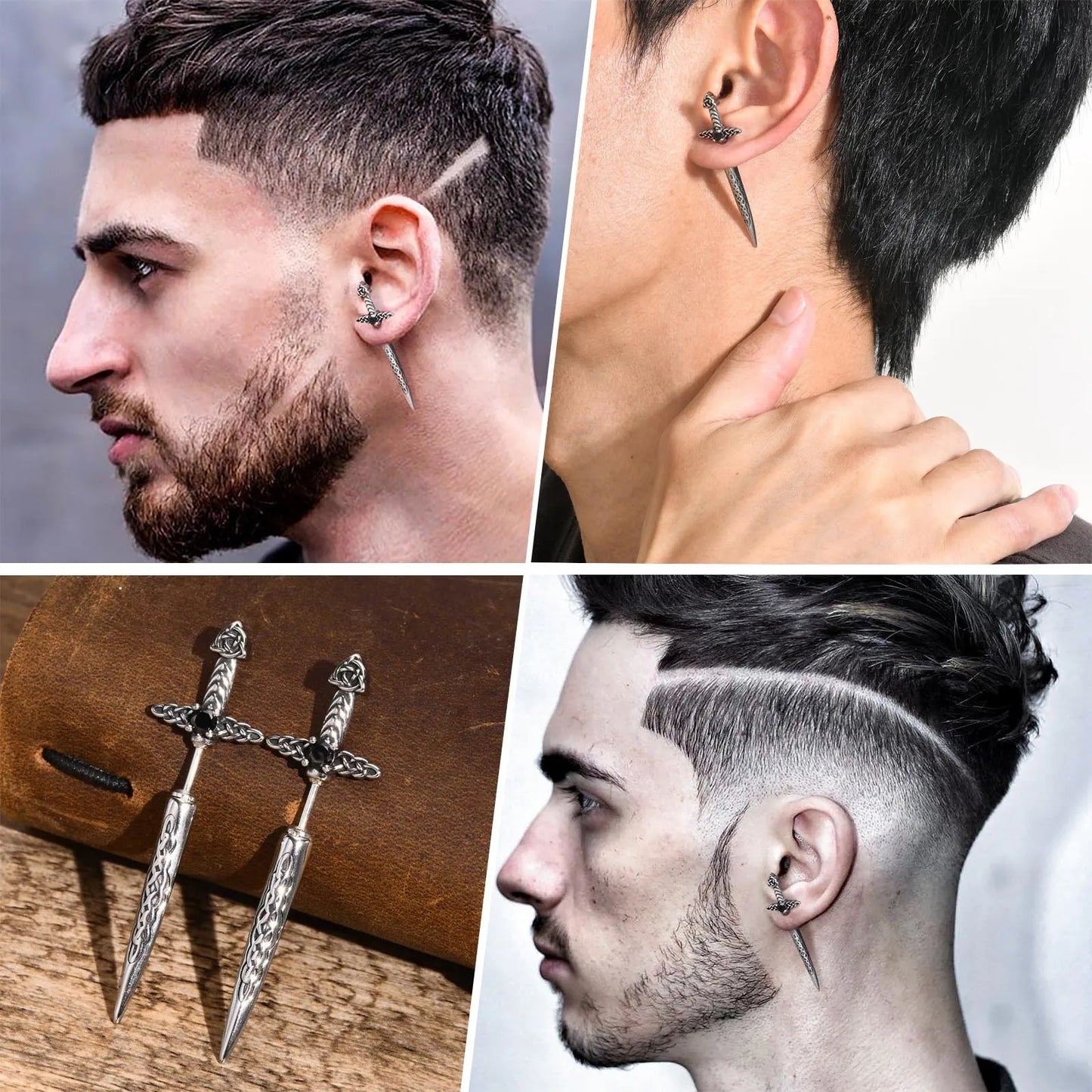 Rock Punk Sword Style Stud Earrings