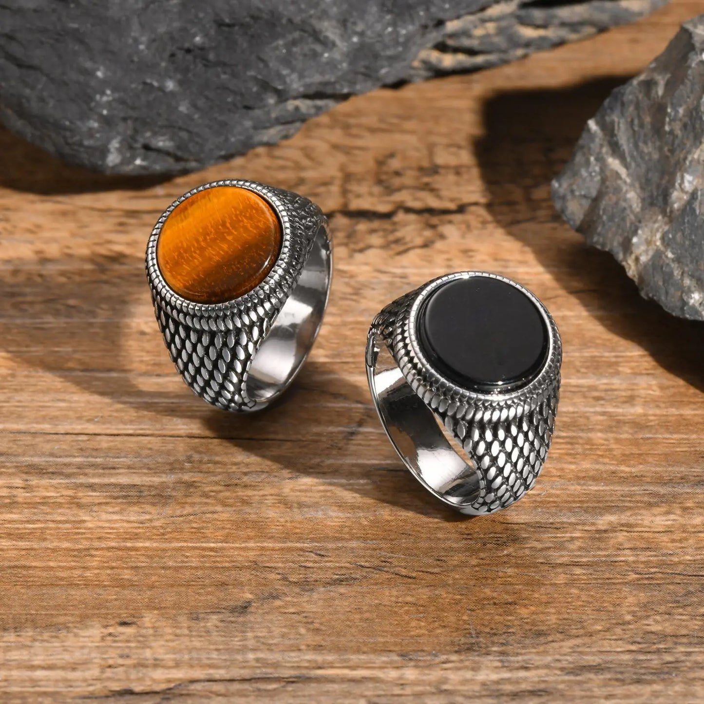 Dragon Scales Textured Signet Ring