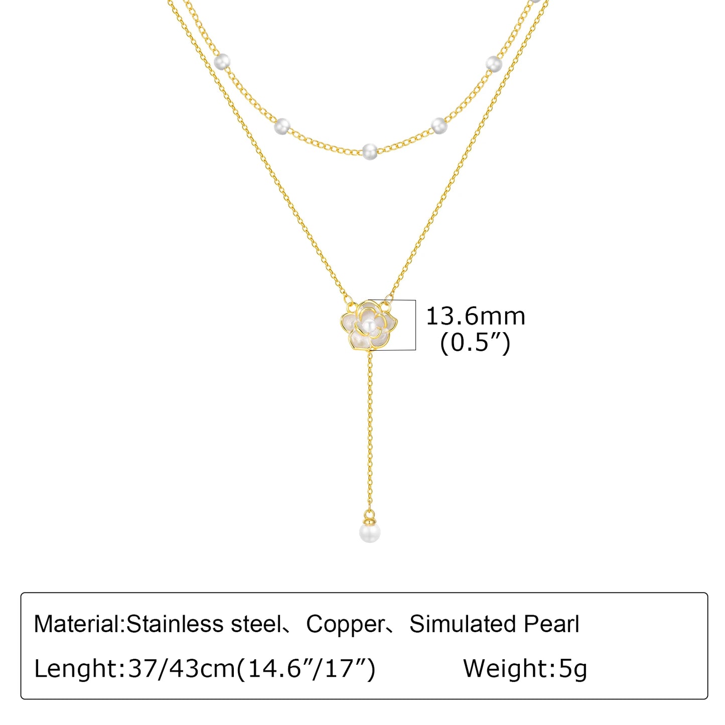 Elegant Simulated Pearl Beads Chain Necklaces