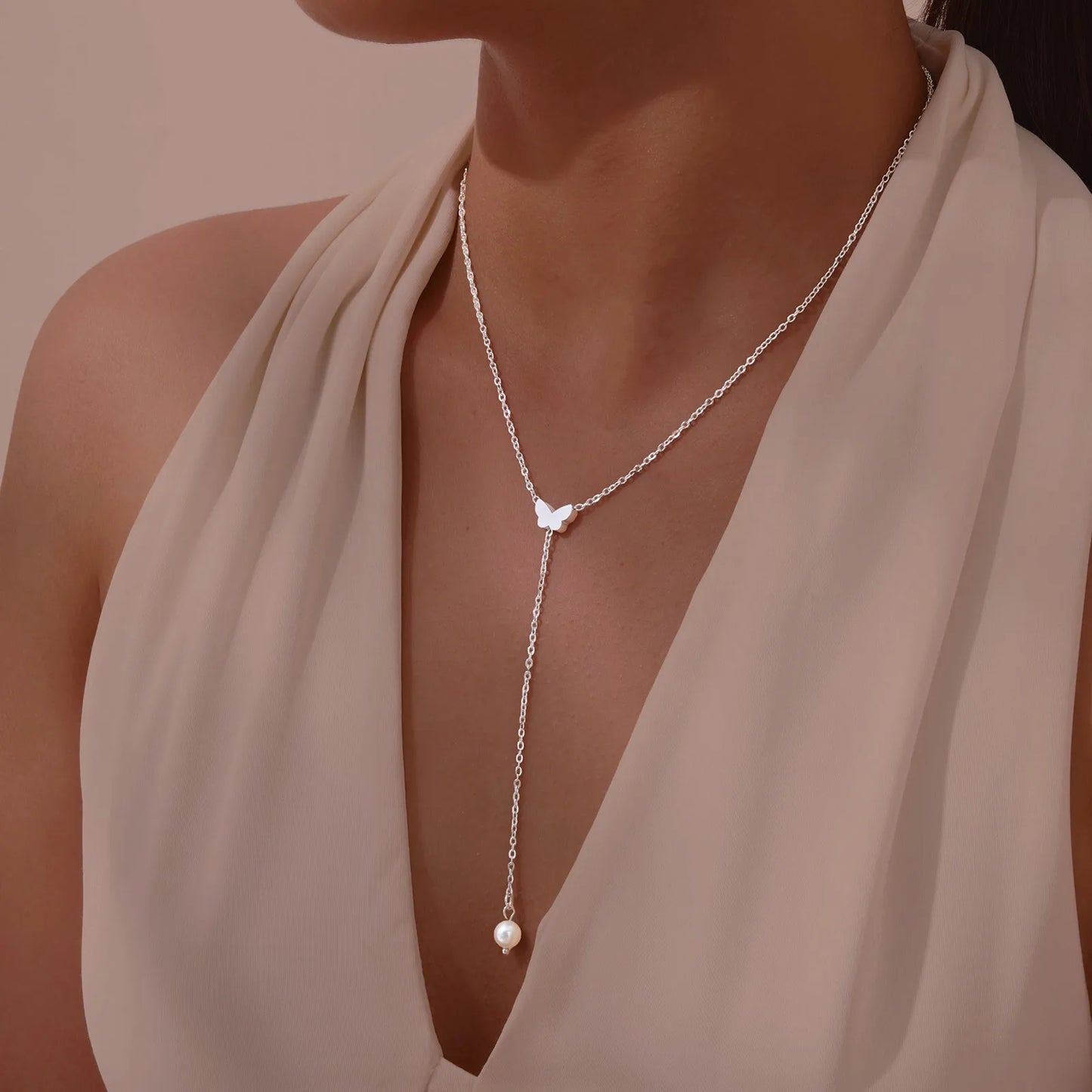 Heart Butterfly Charm Necklaces