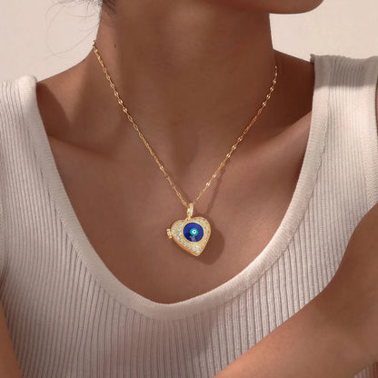Evil Eye Women Zircon Photo Locket