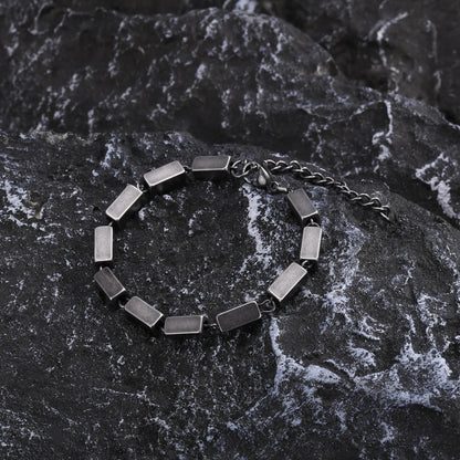 Silver Color Geometric Chain Bracelets for Men