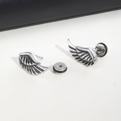 Gothic Devil Wing Stud Earrings