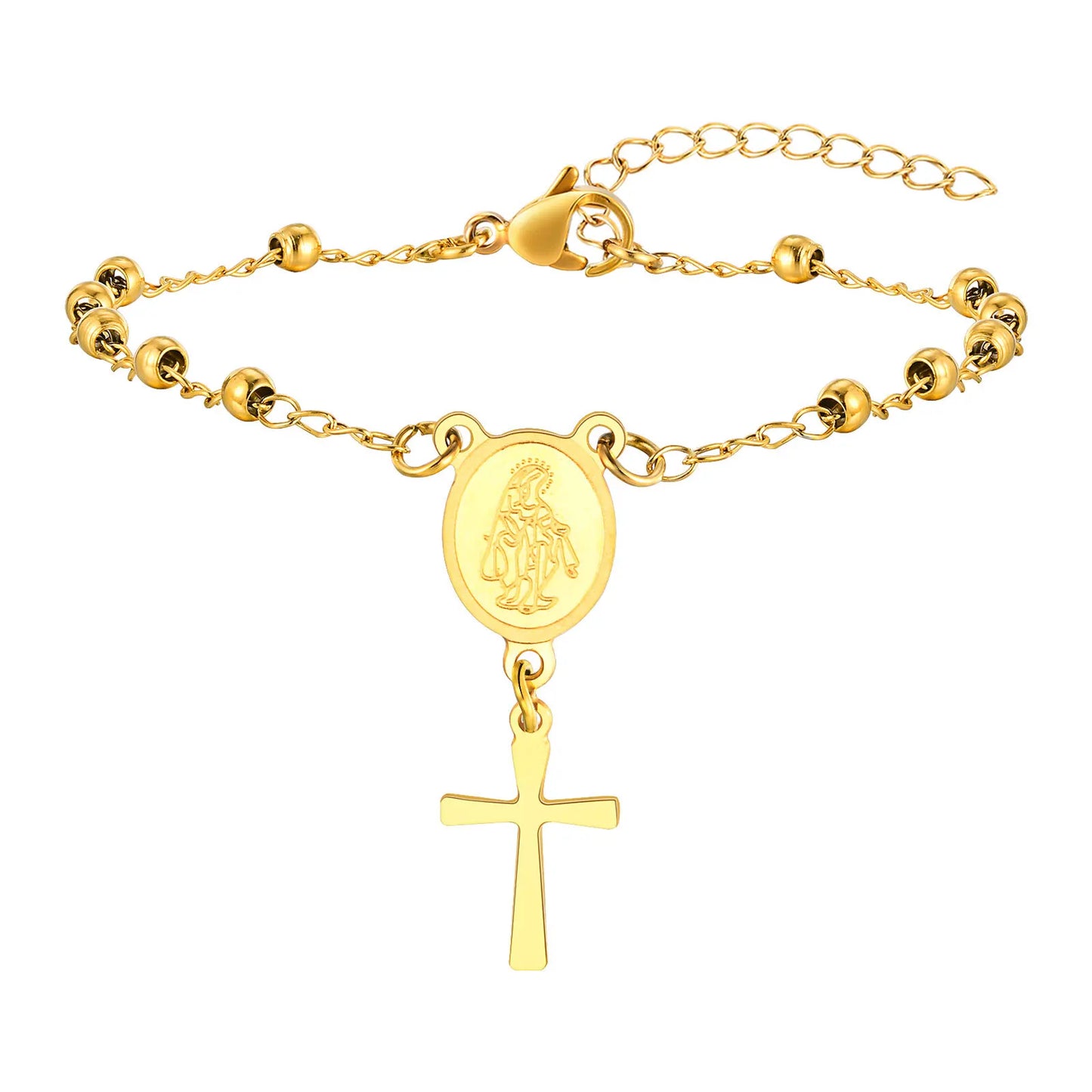 Cross and Virgin Mary Prayer Bracelets