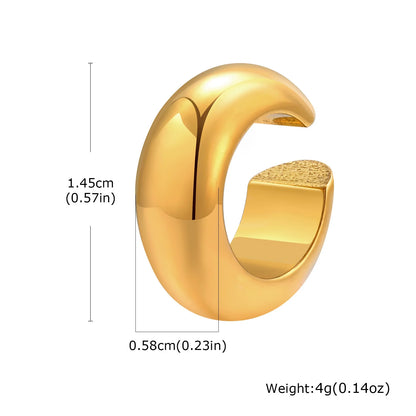 C-shaped Glossy Classic Gold Color Single Earring