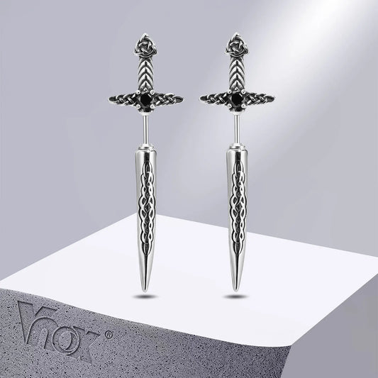 Rock Punk Sword Style Stud Earrings