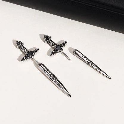 Rock Punk Sword Style Stud Earrings