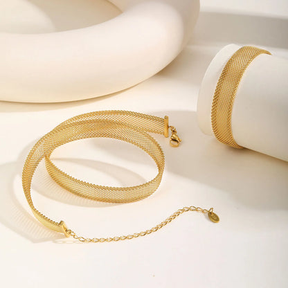 Stainless Steel Mesh Chain Bracelet Necklace