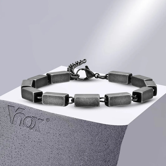 Silver Color Geometric Chain Bracelets for Men