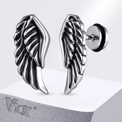 Gothic Devil Wing Stud Earrings