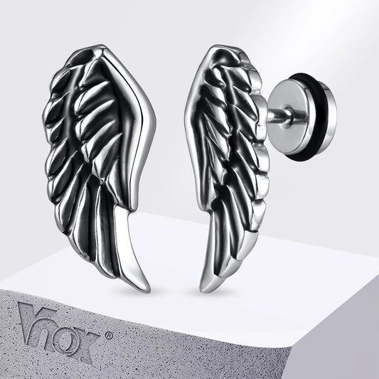 Gothic Devil Wing Stud Earrings