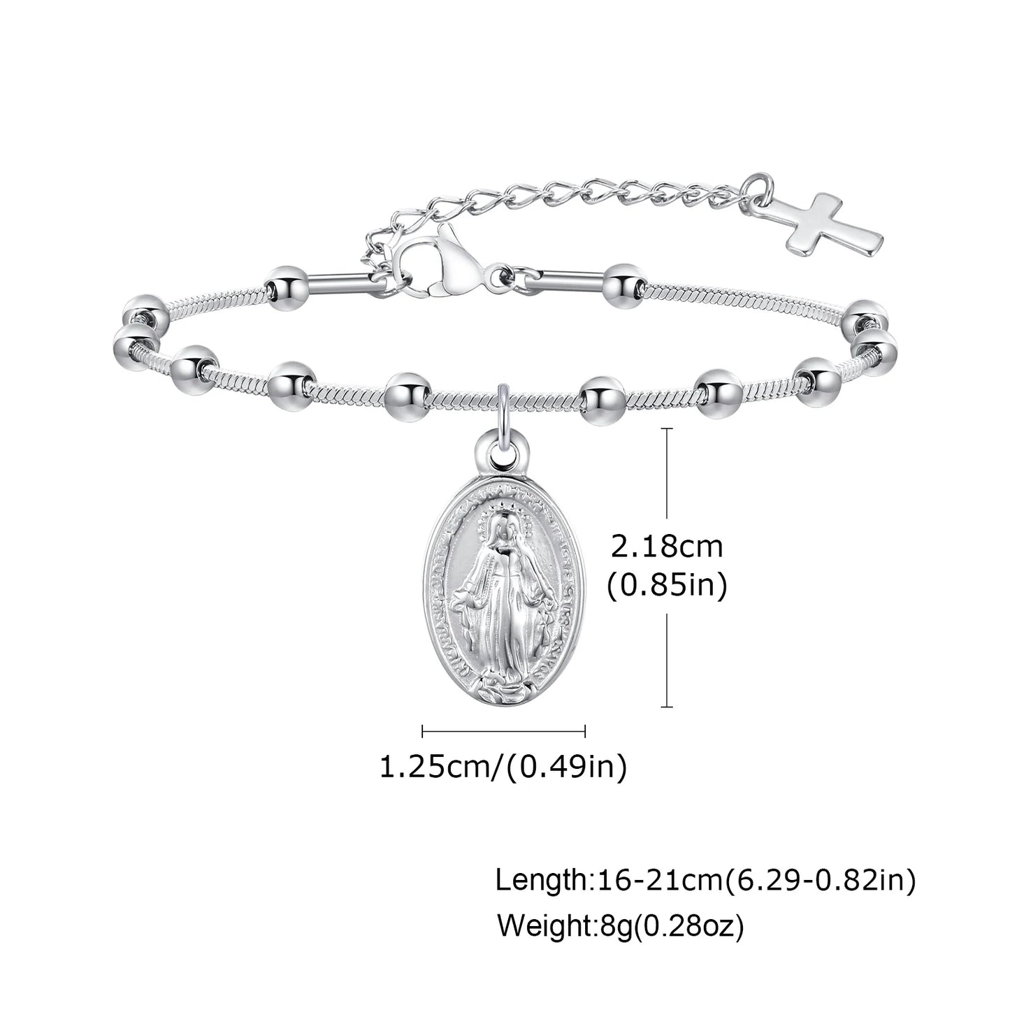 Cross and Virgin Mary Prayer Bracelets