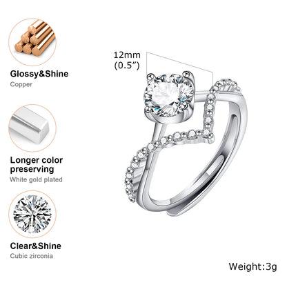 Bling Cubic Zirconia Stone Solitaire Rings