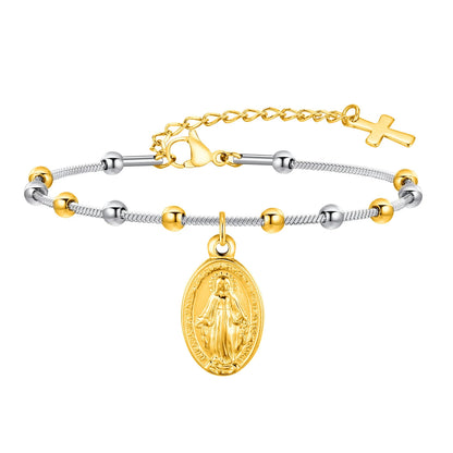 Cross and Virgin Mary Prayer Bracelets