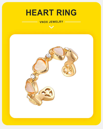Dainty Love Heart Rings for Women