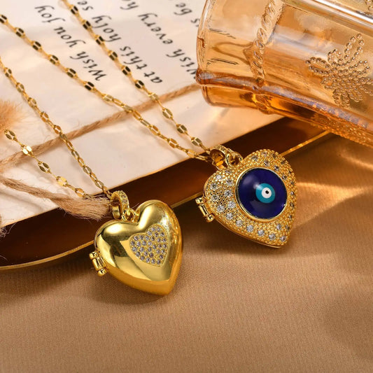 Evil Eye Women Zircon Photo Locket