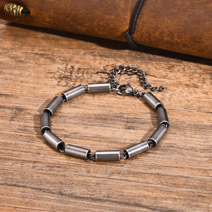 Silver Color Geometric Chain Bracelets for Men