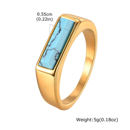 Natural Stone Signet Ring