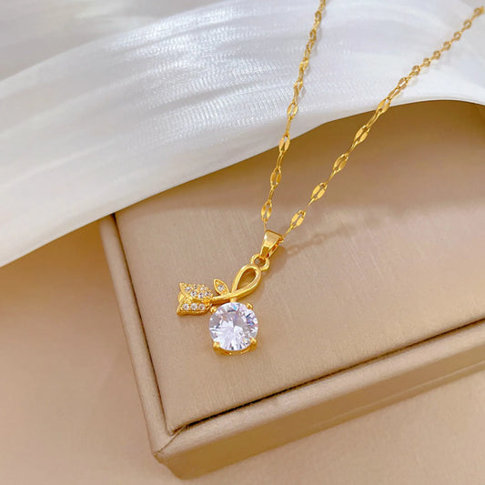 Bling CZ Stone Rose Necklaces
