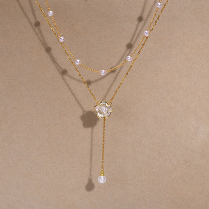 Elegant Simulated Pearl Beads Chain Necklaces