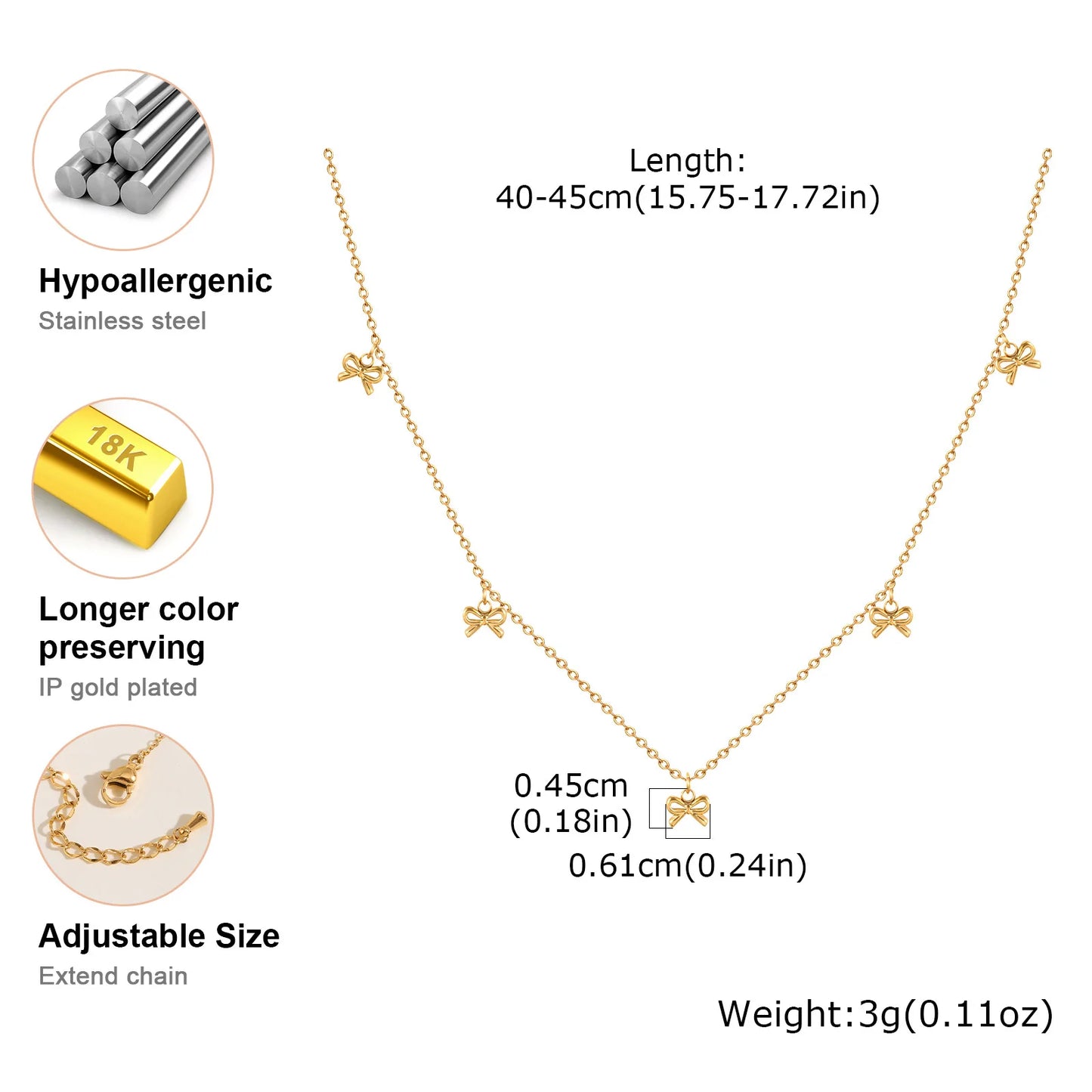 Dainty Bow Accessories Necklaces