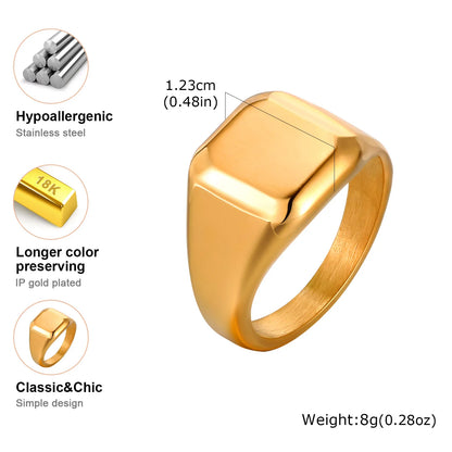Personalized Square Top Signet Ring
