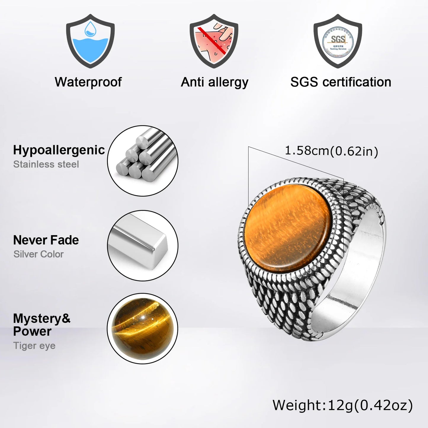 Dragon Scales Textured Signet Ring