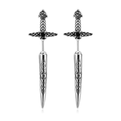 Rock Punk Sword Style Stud Earrings