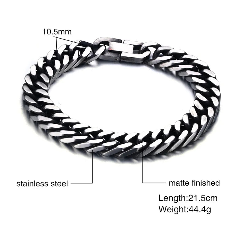 Silver Color Geometric Chain Bracelets for Men