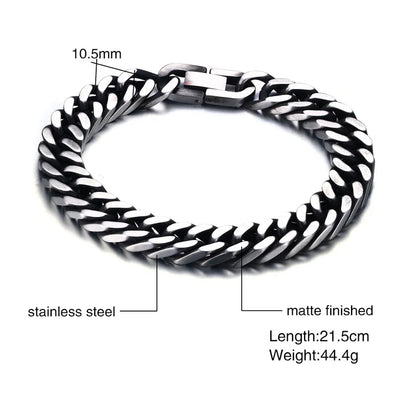 Silver Color Geometric Chain Bracelets for Men
