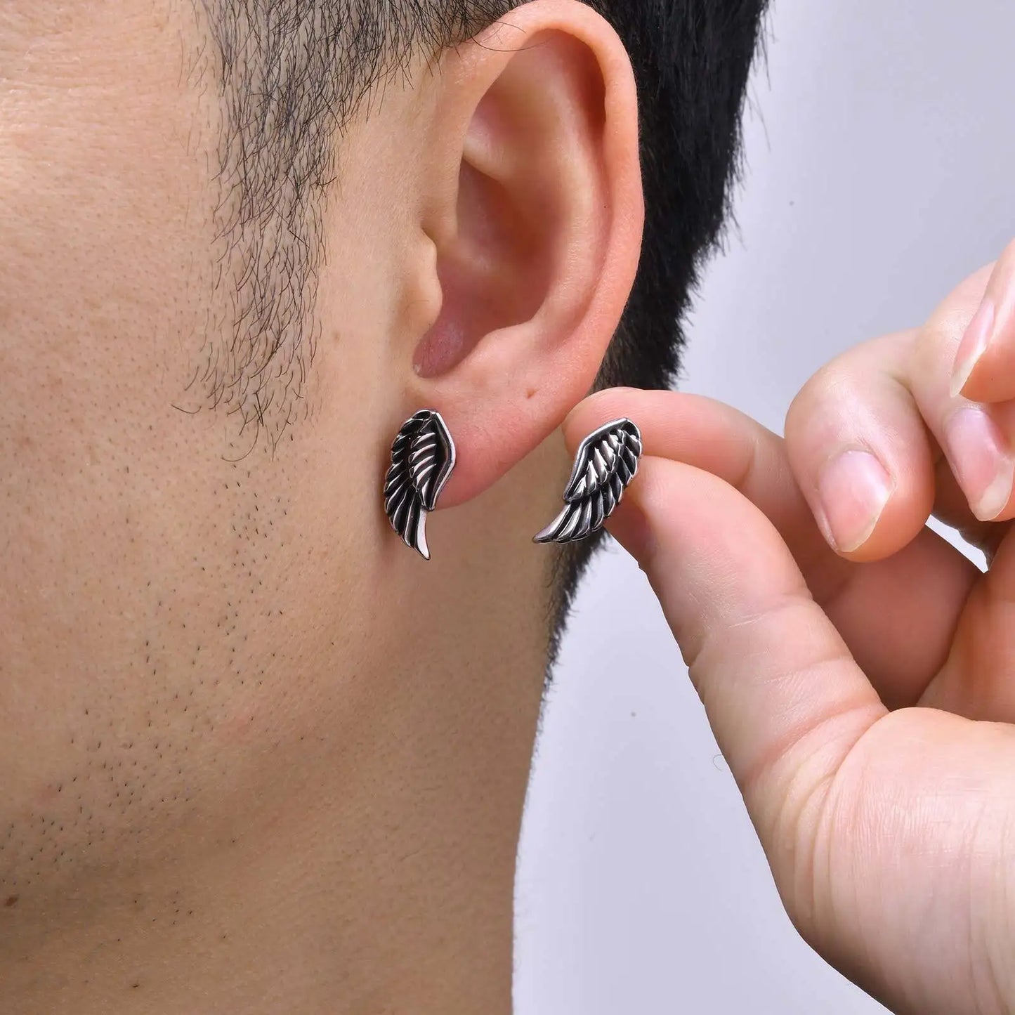 Gothic Devil Wing Stud Earrings